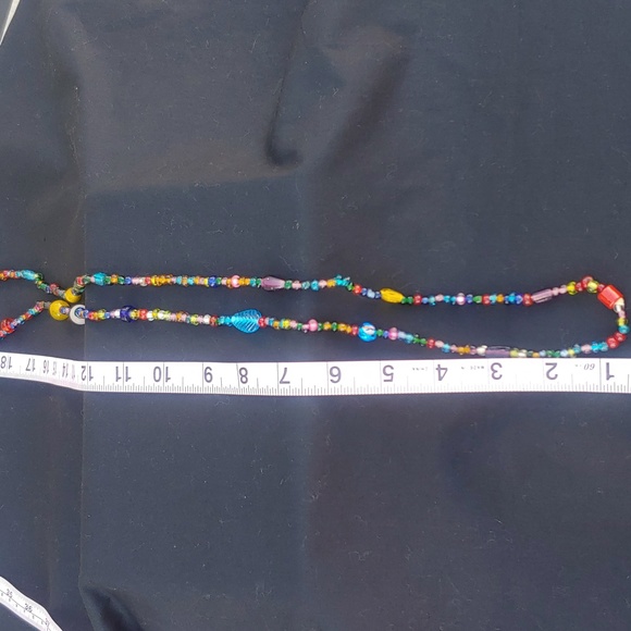 Women's beaded multicolored necklace. - Picture 5 of 7